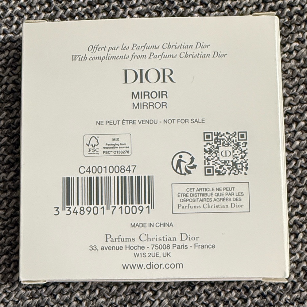 Dior Beauty Silver Double Sided Compact Pocket Mirror Silver New Authentic - Picture 15 of 17